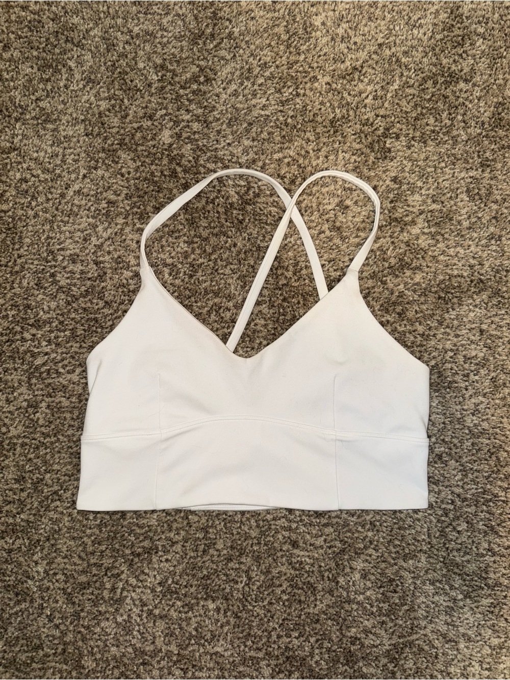 Manduka White Strappy V-Neck Sports Bra